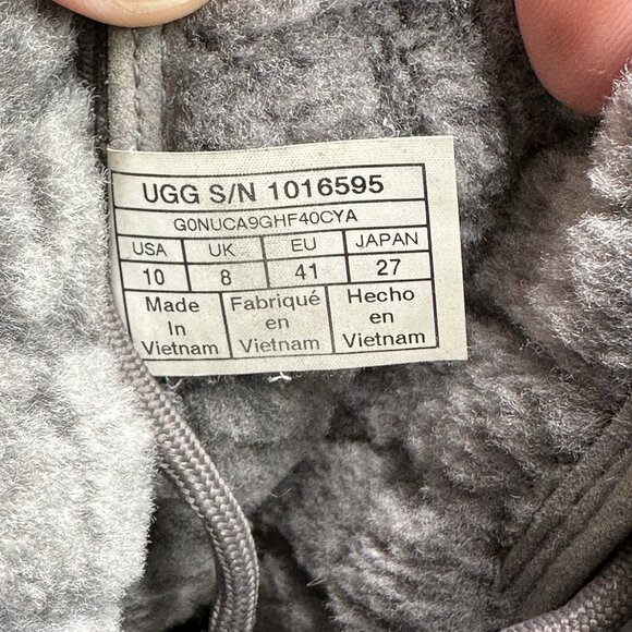 UGG Adirondack II Womens Size 10 Snow Boots Luxe Quilt Grey Leather Waterproof - Picture 8 of 8